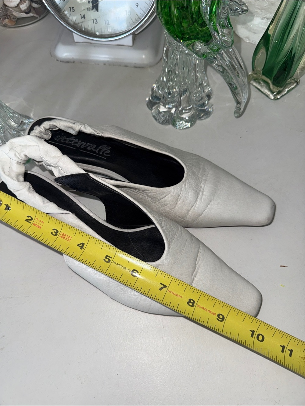 L'Intervalle White Leather Pointed Slingback wooden round heap size 36 (6)) - Picture 4 of 17